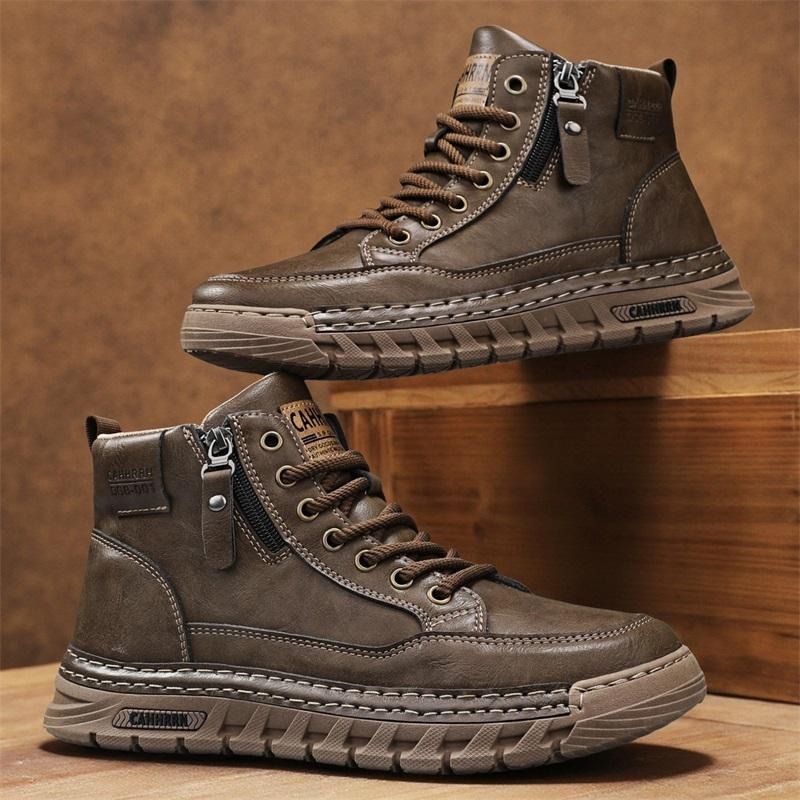 Men Shoes Type - Men Leather High Top Ankle Boots