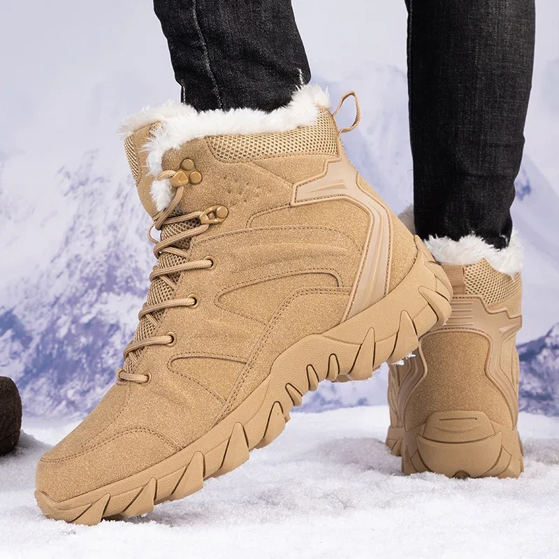 Hiking Boot Waterproof - Men Winter Tactical Boots Lace Up