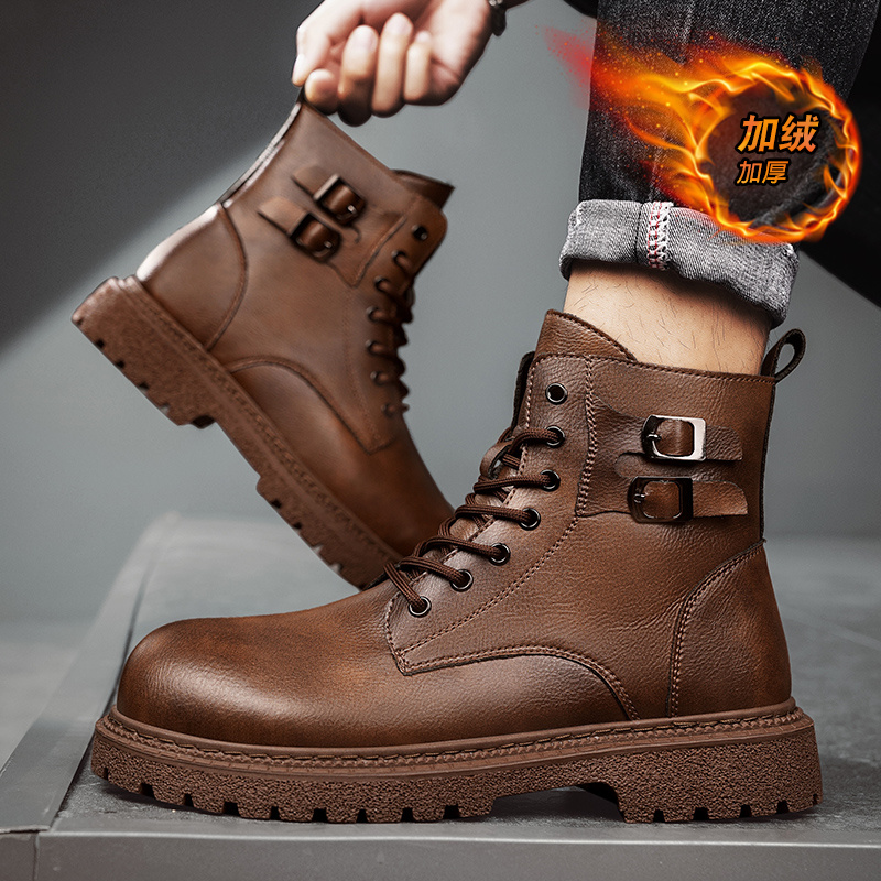 New Men Snow Boots Cowhide Win - огляд і ціна Men Shoes Size 46