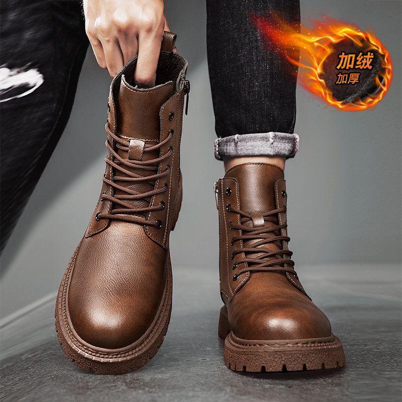 New Men Snow Boots Cowhide Win - огляд і ціна Men Shoes Size 46