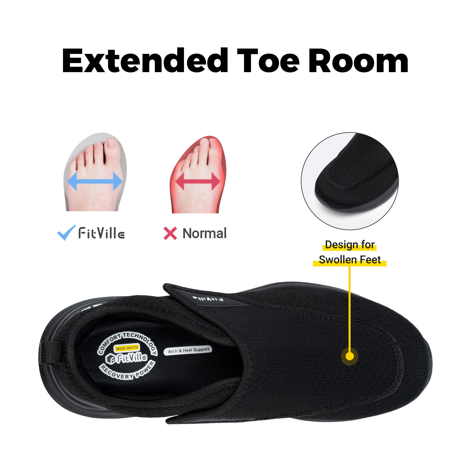FitVille Extra Wide Men's Diab - огляд і ціна Men'S Shoes Diabetic